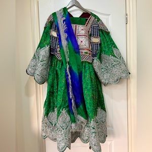 Green Afghan outfit/Afghani for sale!!